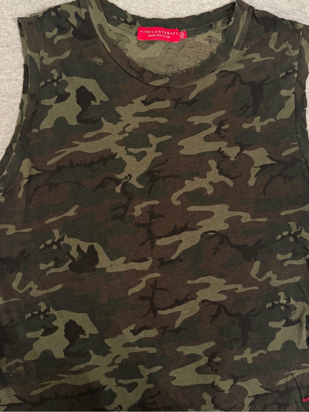 Anthropologie Women’s Green Camo Sleeveless Top